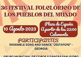Vuelve el Festival de los Pueblos del Mundo a Calamonte