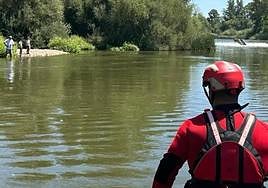 Los bomberos de Mérida en plena actuación.