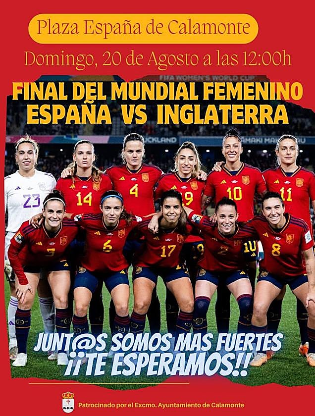 El Ayuntamiento instalará una pantalla gigante para disfrutar de la final del mundial femenino de fútbol