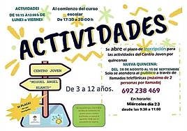 Inscripciones para la nueva quincena de actividades del Centro Joven