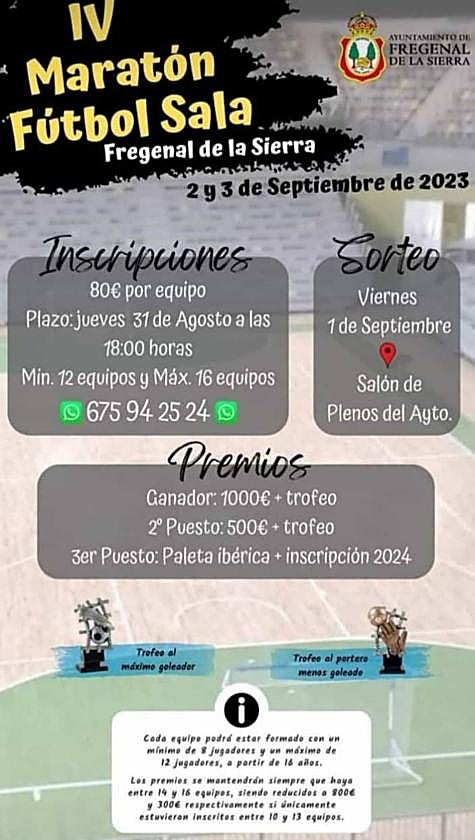 Inscripciones abiertas para la IV maratón de Fútbol Sala de Fregenal de la Sierra