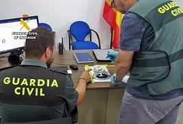 Droga interceptada por la Guardia Civil en Villanueva del Fresno