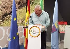 Óscar Díaz Hernández, durante su toma de posesión como presidente de la Mancomunidad de Olivenza el pasado 2 de agosto.