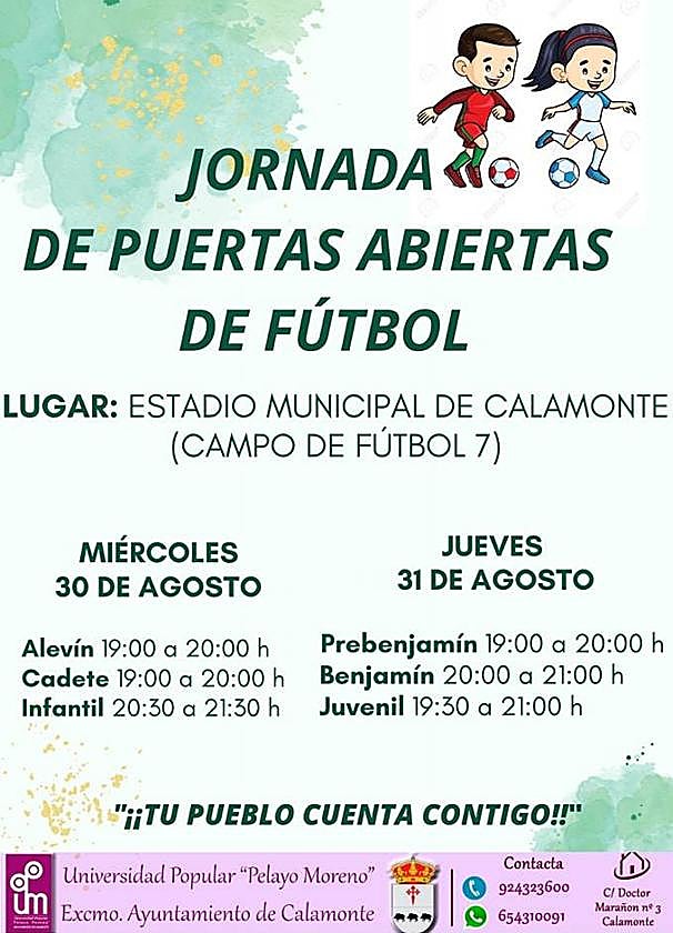 Jornada de puertas abiertas en el fútbol calamonteño