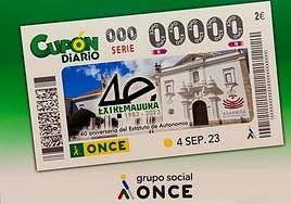 Presentación del cupón dedicado a la conmemoración del 40 aniversario del Estatuto de Autonomía extremeño