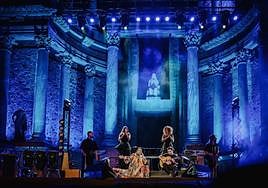 Niña Pastori en el Teatro Romano de Mérida.