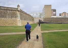 Pacenses pasean por el corredor verde el primer día de su apertura.