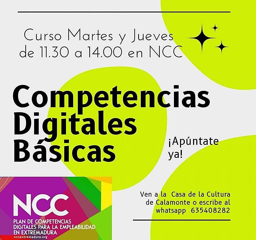 El NCC de Calamonte inicia un curso de Competencias Digitales Básicas
