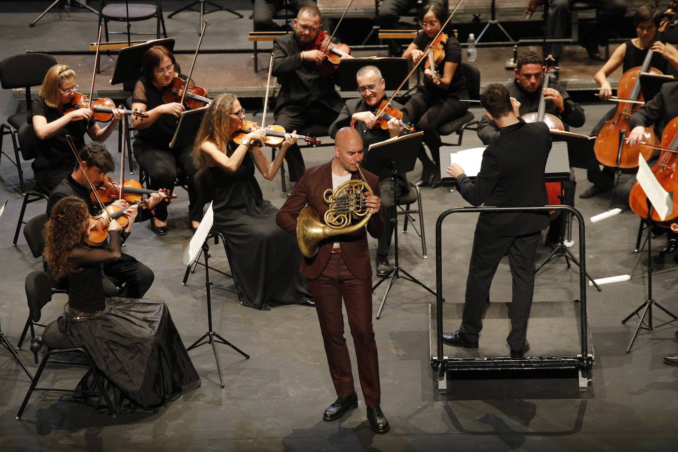 El trompista José Sogorb, artista invitado en el concierto de la Orquesta de Extremadura. 