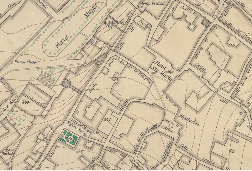 El jardín que ya no existe aparece en el plano de Cáceres de 1931.