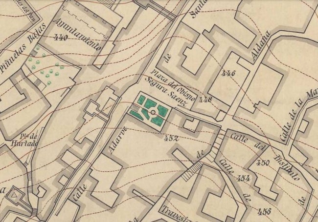 El plano de 1931 en el que aparece el jardín del palacio de la Generala.