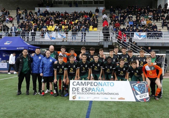 Assane Diao con la selección extremeña que dirigía José María Rebollo en el Campeonato de España.