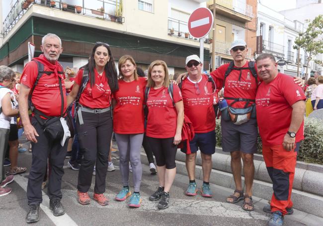 Julián Larroya, a la izquierda, a su llegada a Mérida.