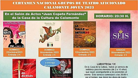 Vuelve el teatro a Calamonte con el Certamen Nacional de Teatro Aficionado de Calamonte Joven