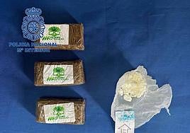 Droga que el conductor arrojó por la ventanilla del vehículo.