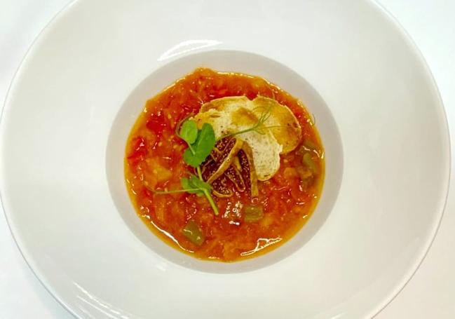 Sopa de tomate de El Parador de Cáceres.