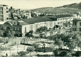 La avenida de la Virgen de la Montaña entre el cine Norba y el Chalet de los Málaga, en los años 50 o principios de los 60.
