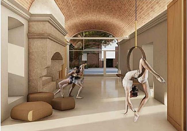 Proyección para el interior de la antigua cocina