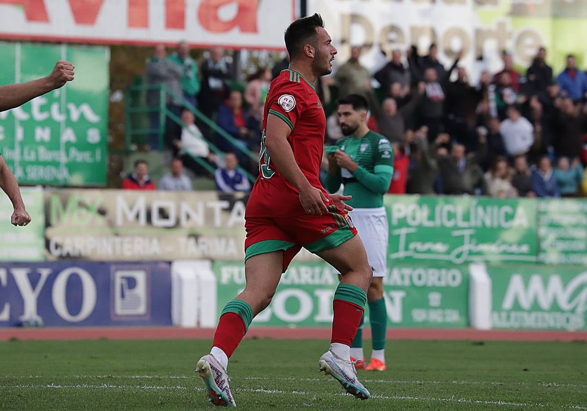 Castri, tras anotar el primer tanto del Badajoz ante el Villanovense el pasado domingo.