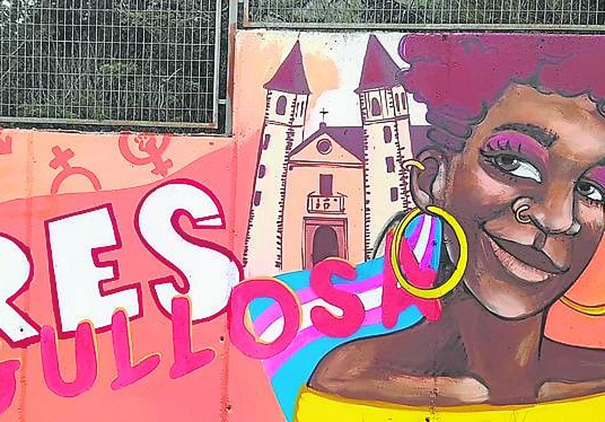 El mural de Castellanos, devuelto ya a su estado original.