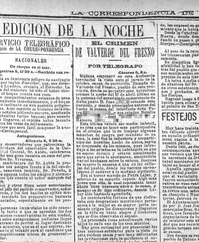 Noticia del juicio, que se celebró en 1893, en ‘La Correspondencia de España’