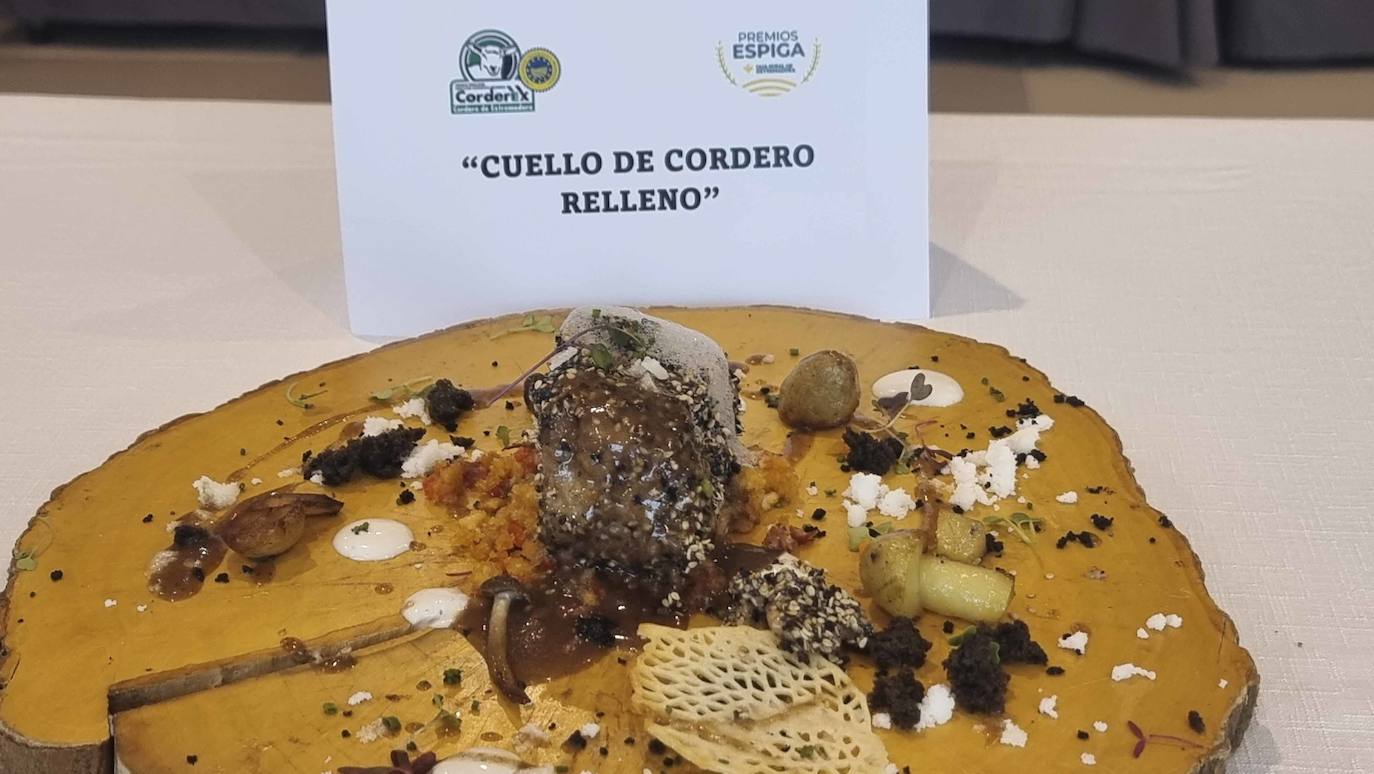Platos elaborados para el premio de cocina premio Espiga, Cordero de Extremadura
