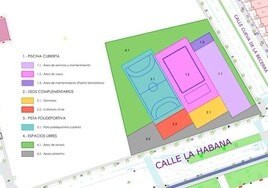 Ubicación del futuro complejo deportivo en Nuevo Cáceres-Casa Plata.