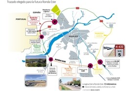 Gráfico de la futura ronda este y la circunvalación a Badajoz.