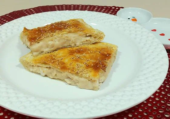 Hojaldre de pollo con bechamel cremosísima