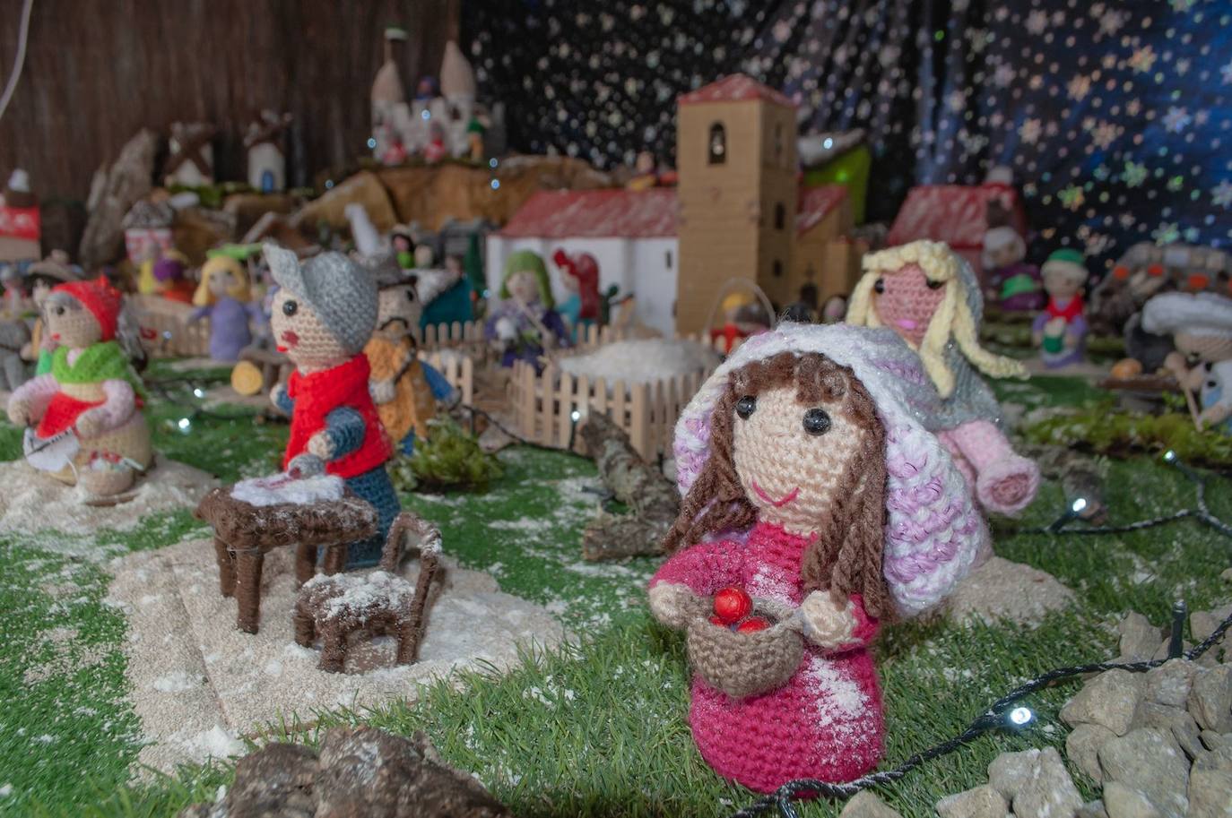Belén de ganchillo en Casas de Miravete