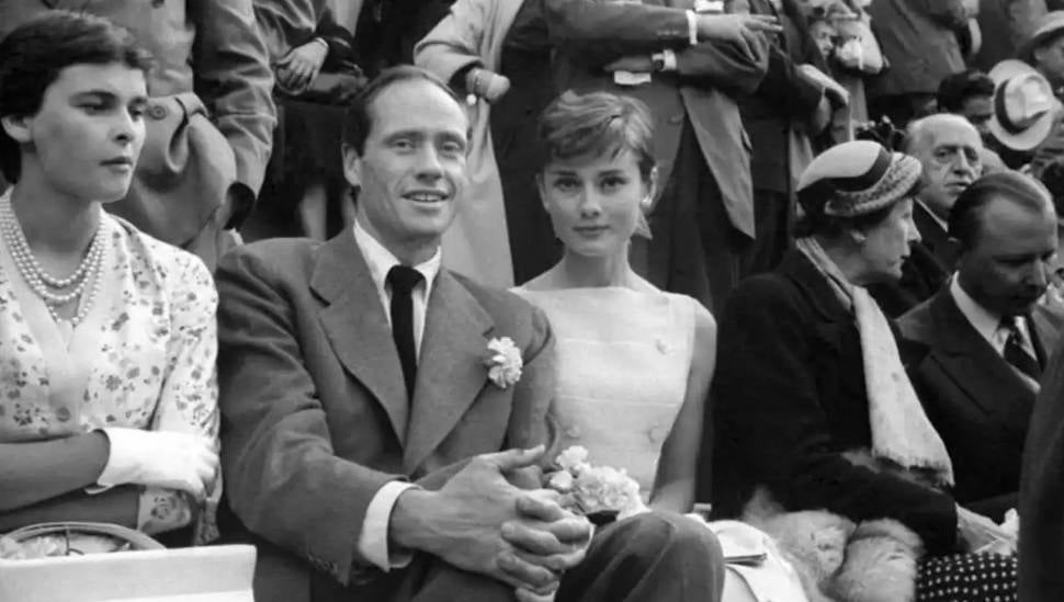 Año 1955. Audrey Hepburn y Mel Ferrer en Las Ventas con Lucía Bosé.