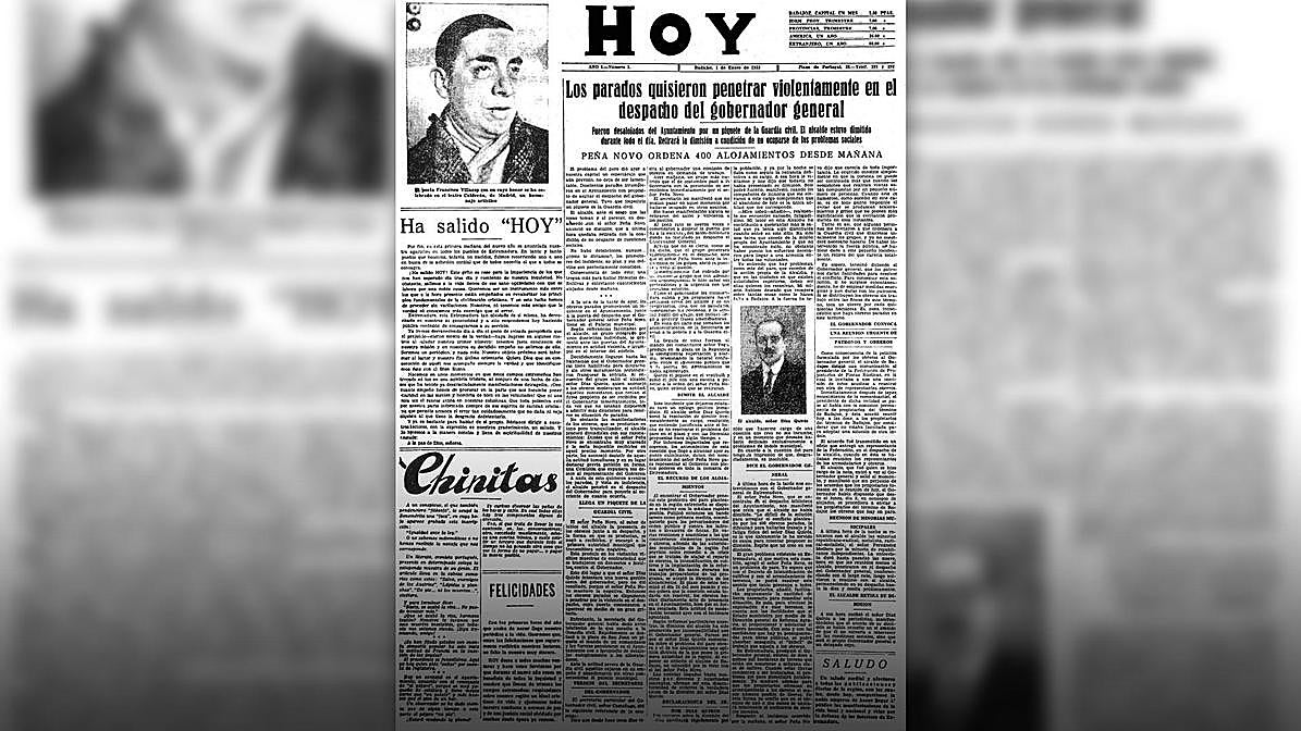 Portada inaugural en 1933 de HOY, un periódico regional desde el primer día.