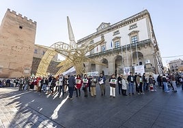 Cadena humana desde la Plaza Mayor.