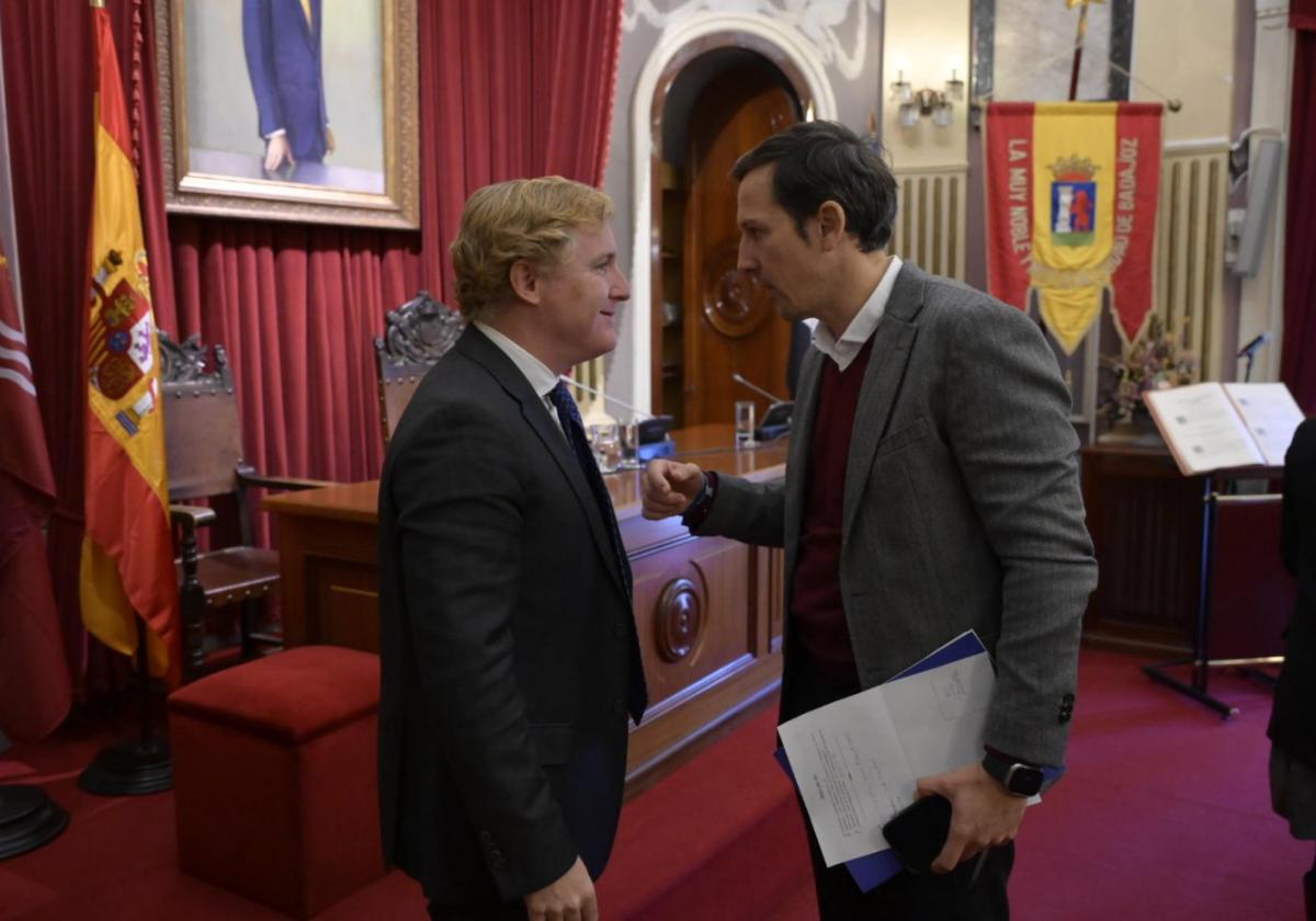 El alcalde, Ignacio Gragera, y el primer teniente de alcalde, Antonio Cavacasillas, este lunes.