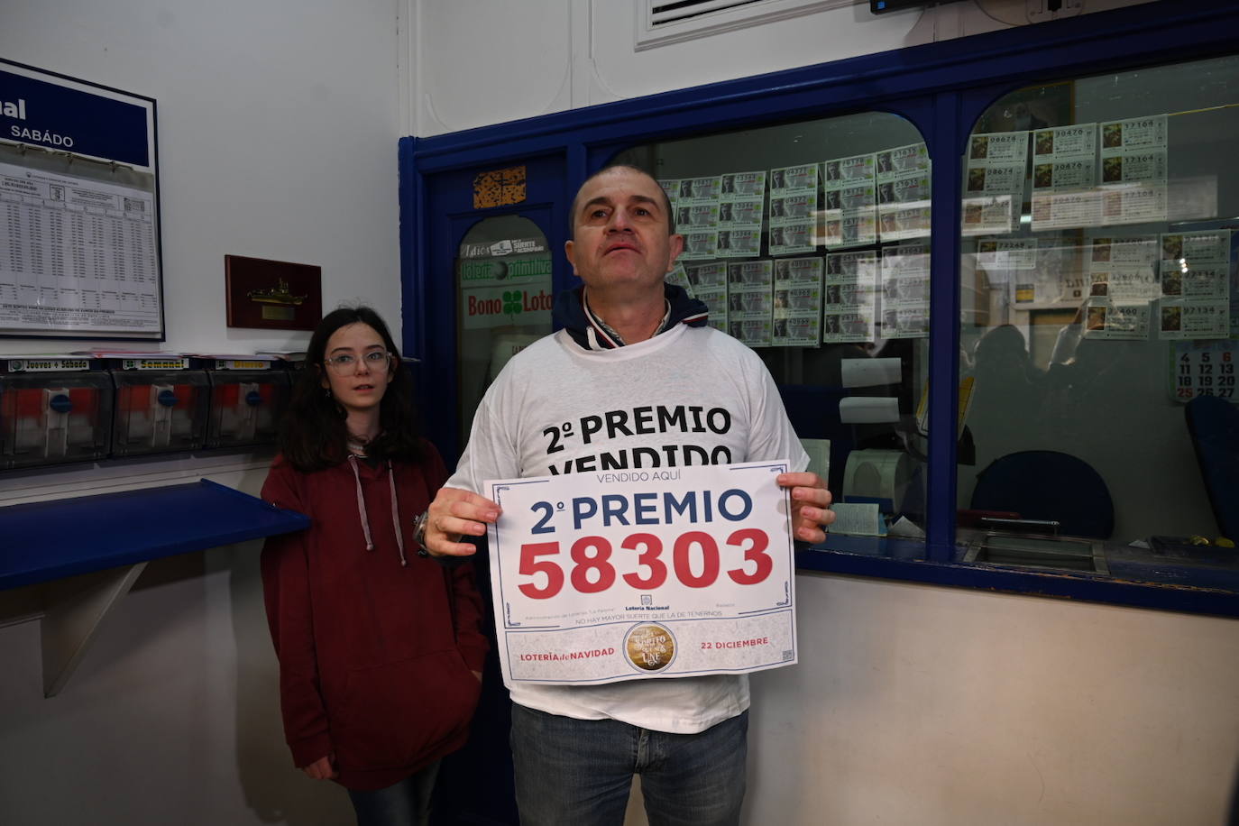 Celebración del segundo premio en Badajoz.