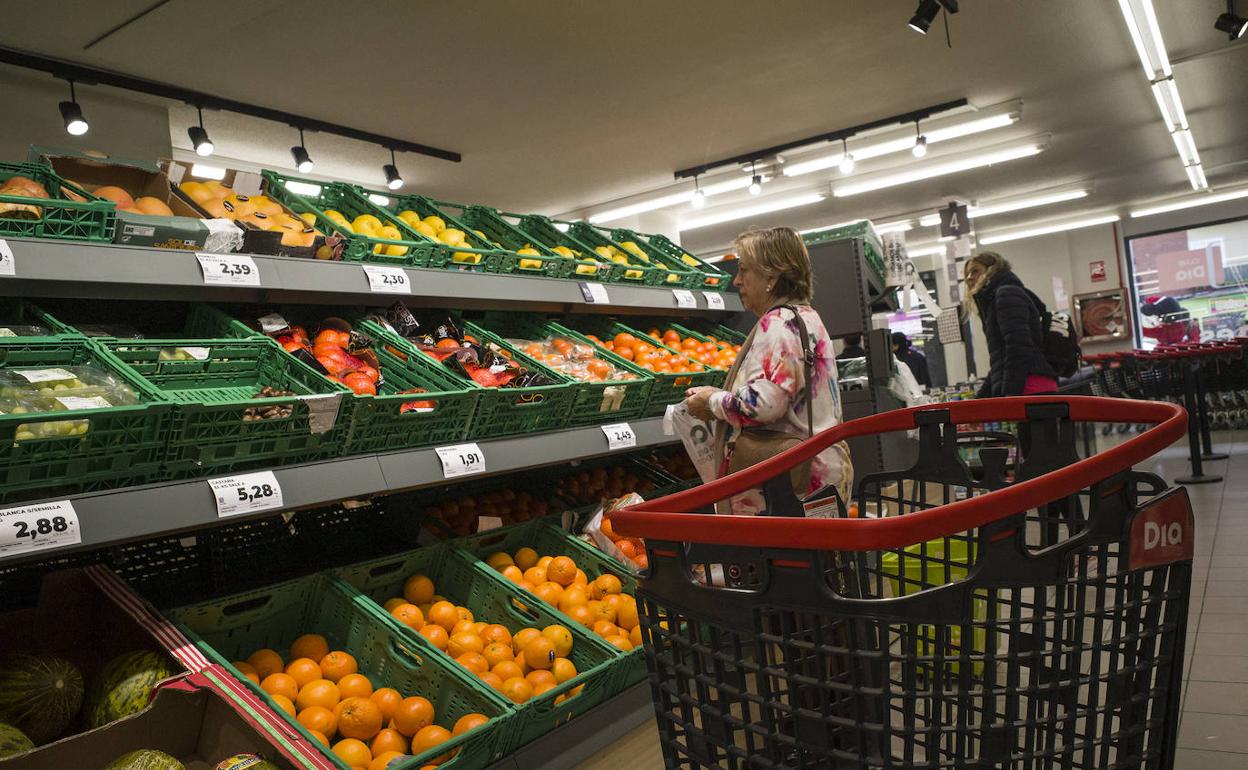 Sección de fruta de un supermercado extremeño. 