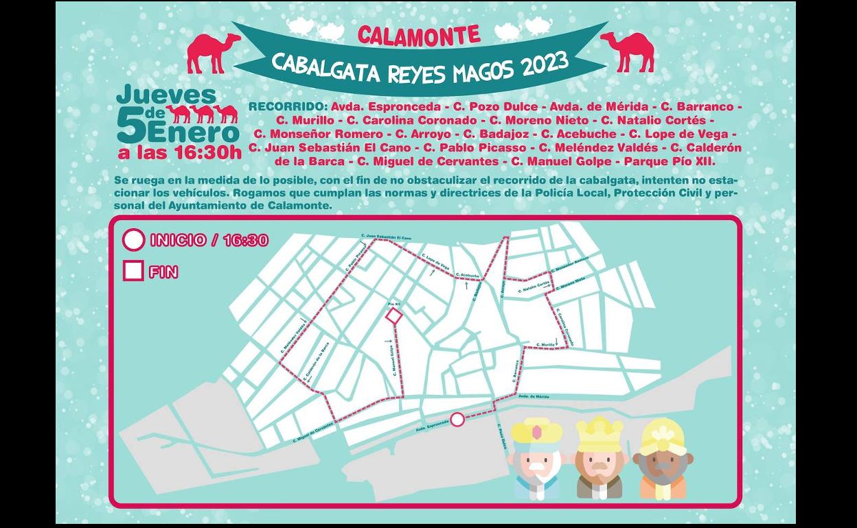 Recorrido de la Cabalgata de Reyes. 