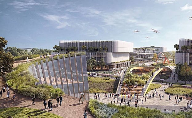 Simulación del complejo de ocio que se proyecta en Castilblanco. 