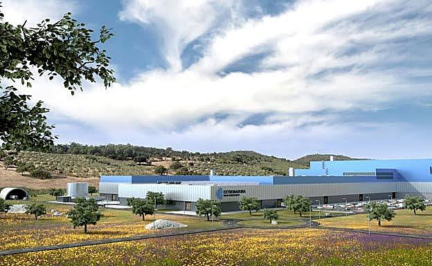 Así será la planta de tratamiento anexa a la mina de Cáceres si se llega a construir. 