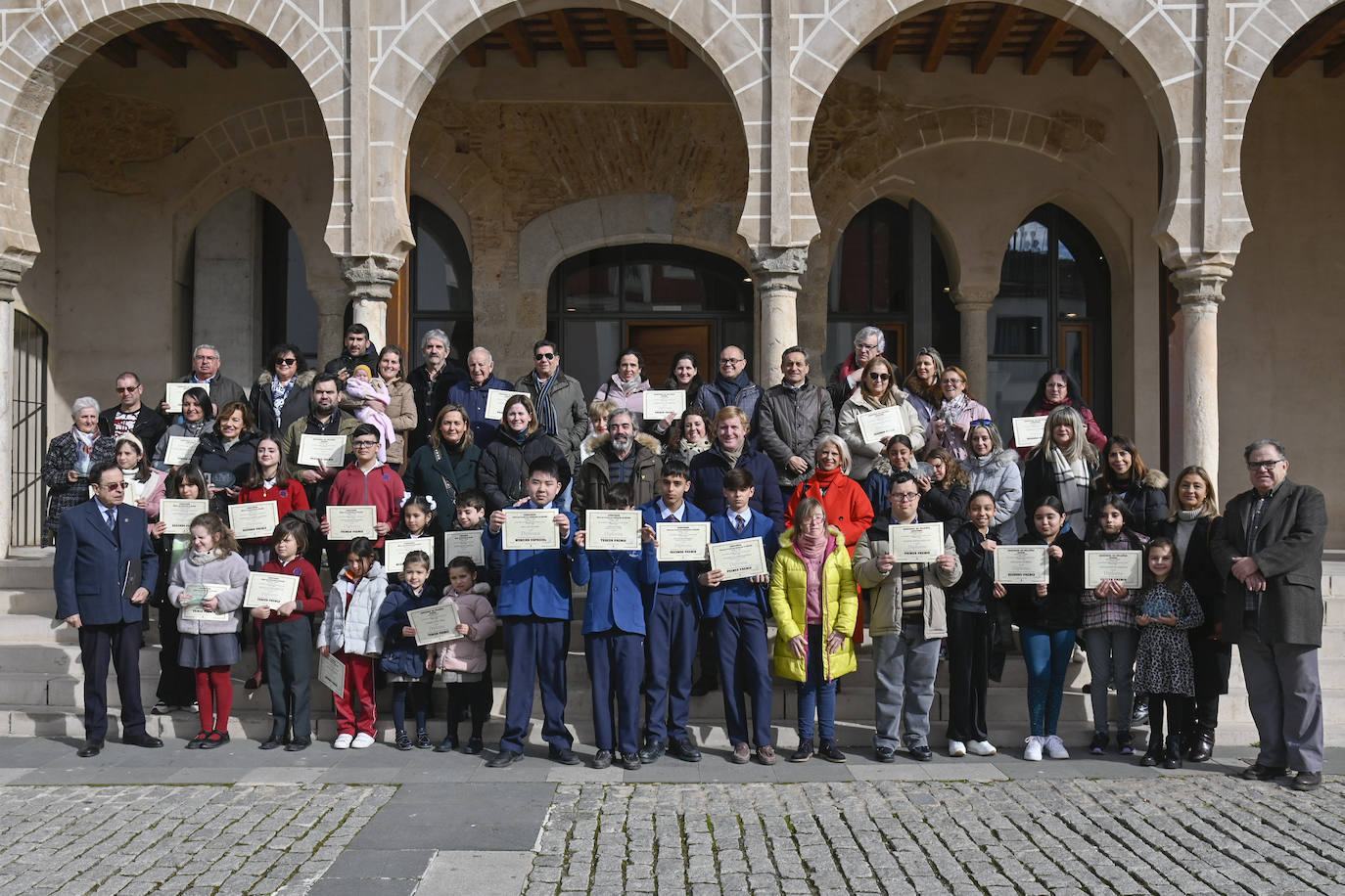 Foto de familia de los premios de Navidad. 