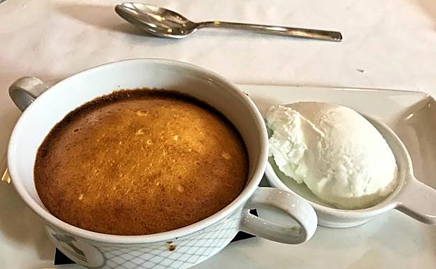 Soufflé de Torta del Casar.