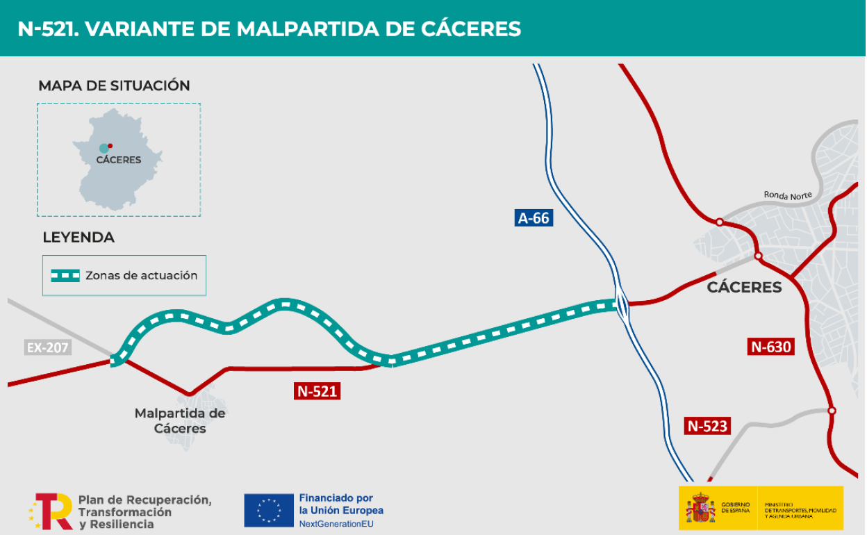 Formalizado el contrato para ejecutar la nueva variante de Malpartida de Cáceres