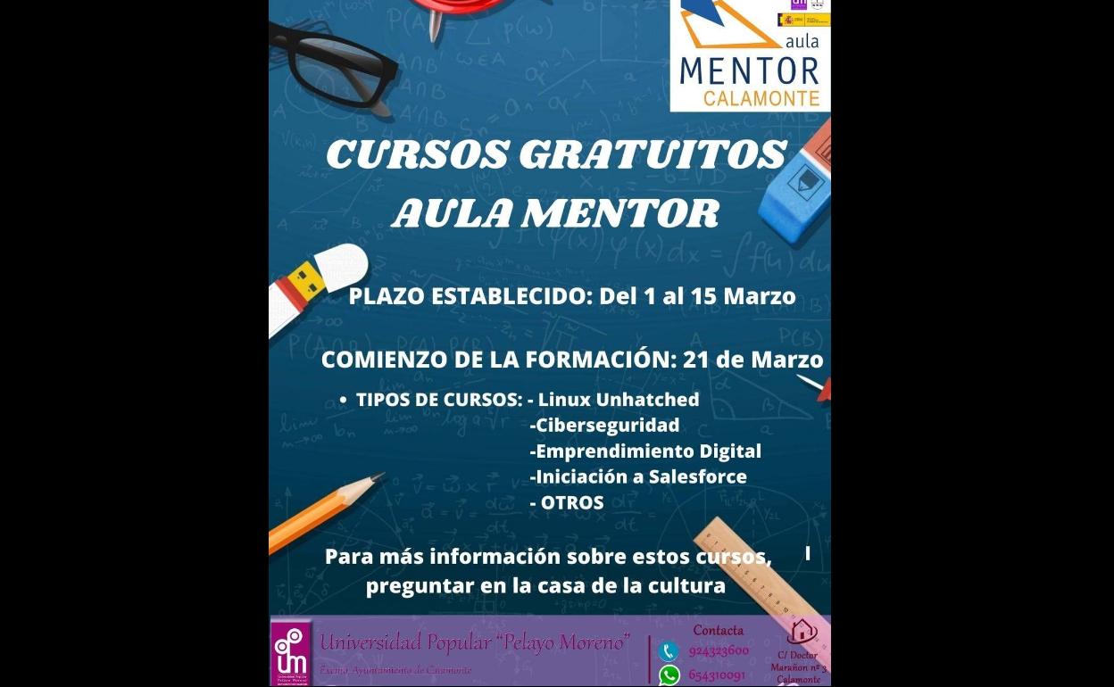 El Aula Mentor pone en marcha una nueva convocatoria de cursos gratuitos