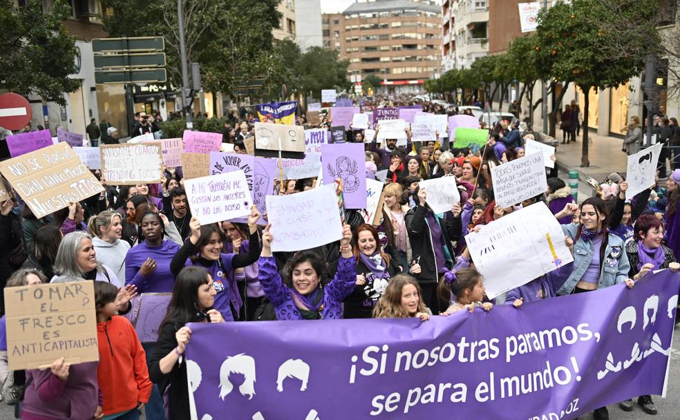 Uno de los momentos de la manifestación en Badajoz.