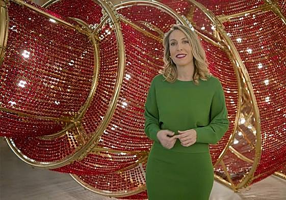 María Guardiola durante el discurso ofrecido desde el museo Helga de Alvear de Cáceres.