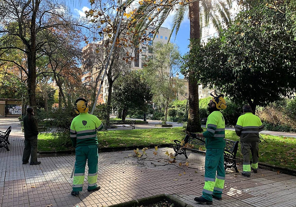 Operarios de la empresa concesionaria realizan trabajos de mantenimiento en Gloria Fuertes.