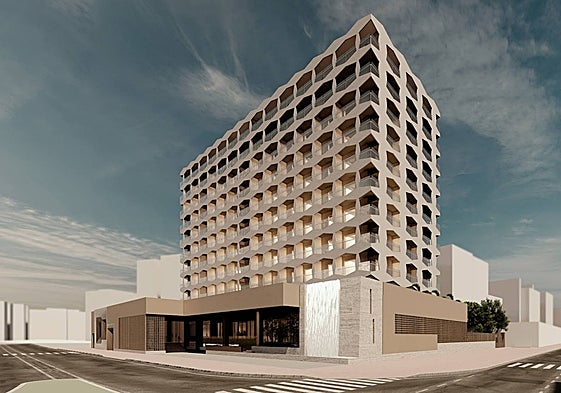 Reproducción de cómo quedará el Hotel Lisboa cuando termine su reconstrucción.