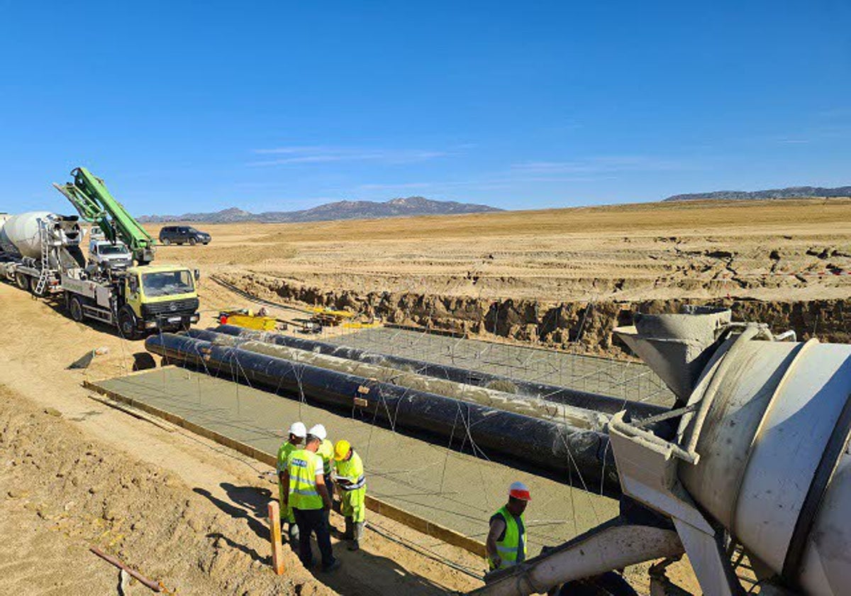 Obras de regadío en Extremadura.