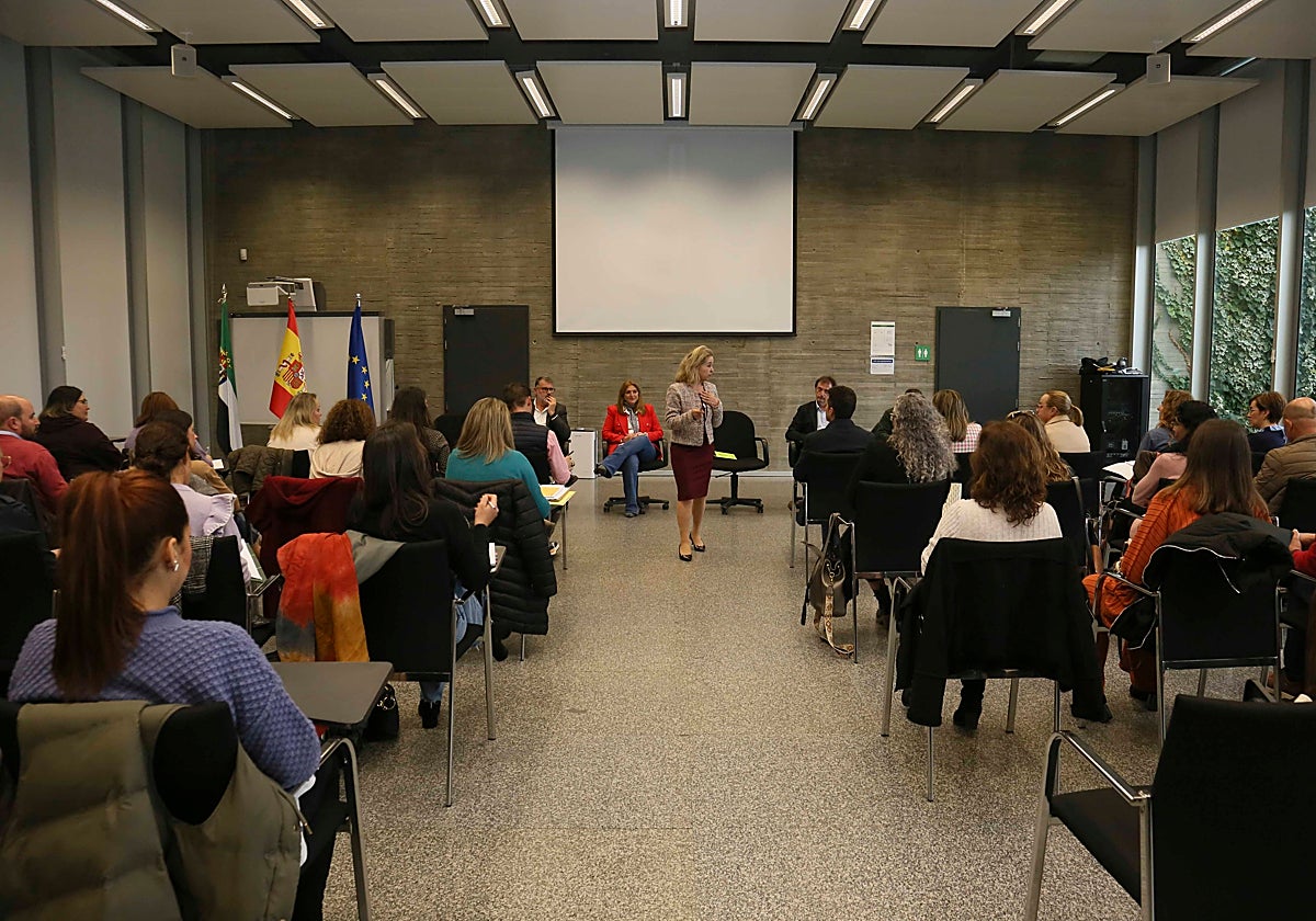Mercedes Vaquera en el encuentro que mantuvo ayer con las ampas.