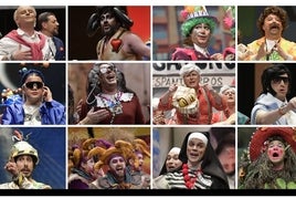 Las doce murgas semifinalistas del Carnaval de Badajoz 2024.